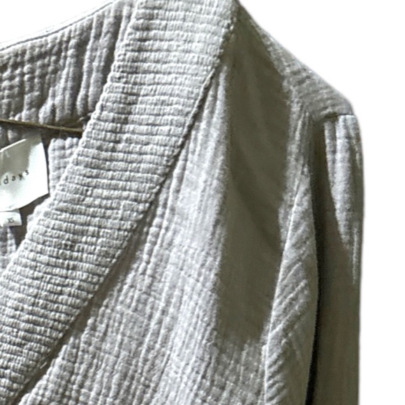 Sunday's Textured Smocked Cuffs Long Sleeve Split Top - Picture 9 of 15